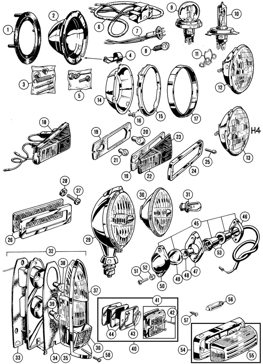 MGC 1967-1969 - Rear light assemblies | Webshop Anglo Parts - Lights & lamps - 1