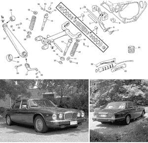suspensión trasera - Jaguar XJ6-12 / Daimler Sovereign, D6 1968-'92 - Jaguar-Daimler piezas de repuesto - Rear suspension