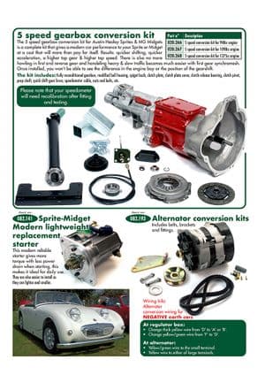 5-Gang Getriebe Umrüstung - Austin-Healey Sprite 1958-1964 - Austin-Healey ersatzteile - Gearbox, starter, alternator