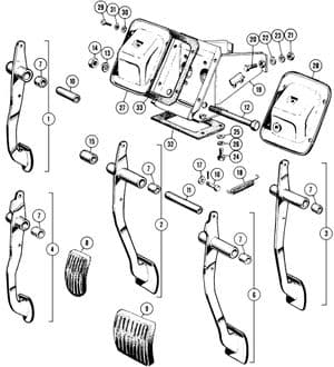 Master cylinder & servo - MGC 1967-1969 - MG 予備部品 - Brake pedals