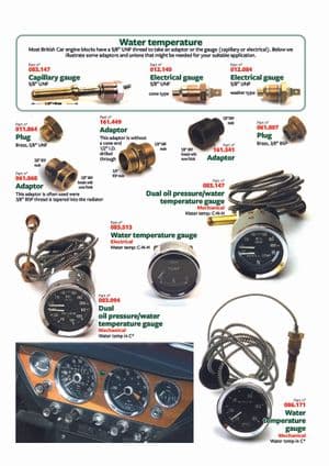 Dashboard instrumenten - British Parts, Tools & Accessories - British Parts, Tools & Accessories reserveonderdelen - Water & oil temp gauges