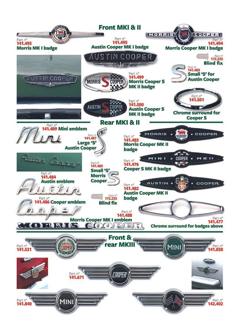 Badges and emblems - Decals & badges - Body & Chassis - MGB 1962-1980 - Badges and emblems - 1