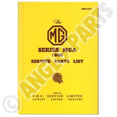MGA 1600 PARTS LIST - MGA 1955-1962 | Webshop Anglo Parts