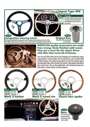 Steering wheels - Jaguar E-type 3.8 - 4.2 - 5.3 V12 1961-1974 - Jaguar-Daimler 予備部品 - Steering wheels