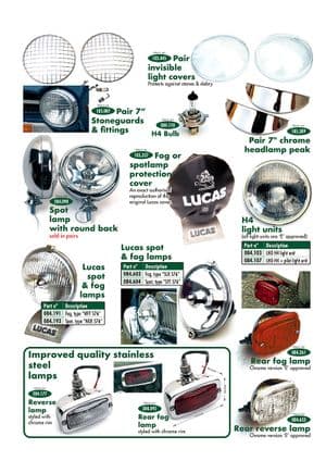 accesorios - Austin-Healey Sprite 1958-1964 - Austin-Healey piezas de repuesto - Competition lamps & bulbs