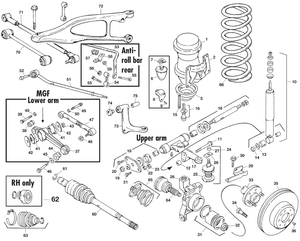 diferencial y eje trasero - MGF-TF 1996-2005 - MG piezas de repuesto - Rear suspension