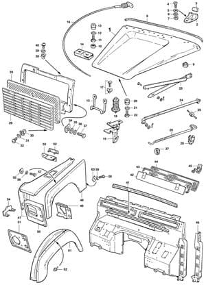parachoques, parrilla y accesorios exterior - Land Rover Defender 90-110 1984-2006 - Land Rover piezas de repuesto - Body, front