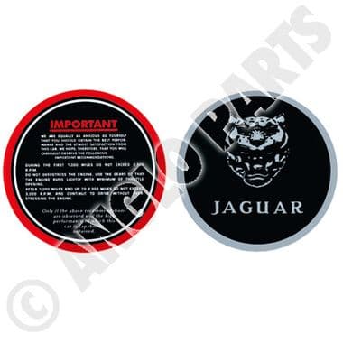 BADGE, RUNNING-IN, RED / JAG | Webshop Anglo Parts