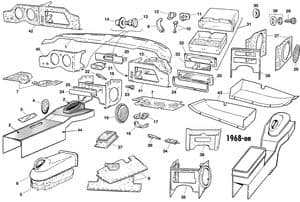 salpicaderos y componentes - Jaguar E-type 3.8 - 4.2 - 5.3 V12 1961-1974 - Jaguar-Daimler piezas de repuesto - Dash & console