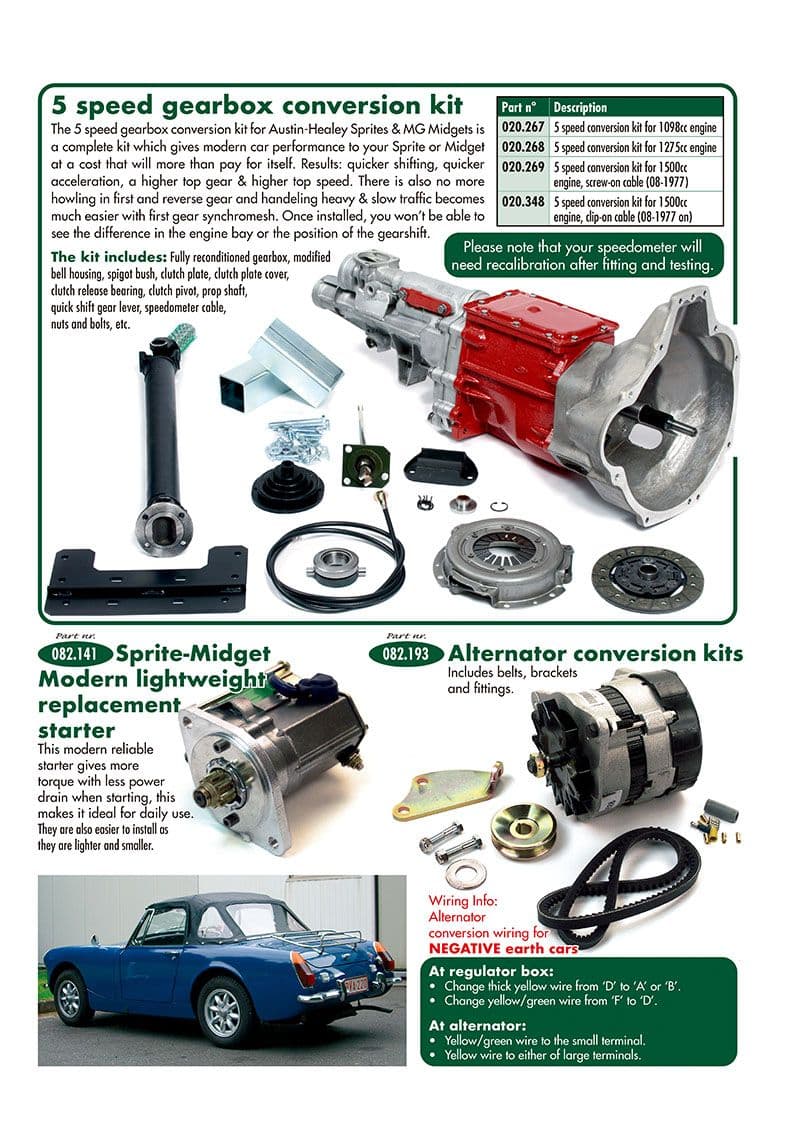 MG Midget 1964-80 - 5 Speed conversion | Webshop Anglo Parts - Gearbox, starter & alternator - 1