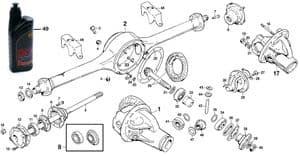 diferencial y eje trasero - Morris Minor 1956-1971 - Morris Minor piezas de repuesto - Rear axle & differential