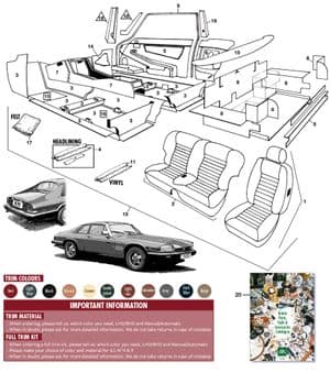 Tapijten en isolatie - Jaguar XJS - Jaguar-Daimler reserveonderdelen - Interior HE