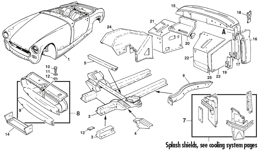 MG Midget 1964-80 - Subframes & mounts | Webshop Anglo Parts - Body & front end - 1