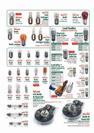 Ampoules - British Parts, Tools & Accessories - British Parts, Tools & Accessories pièces détachées - Stop, side, tail, interior bulbs