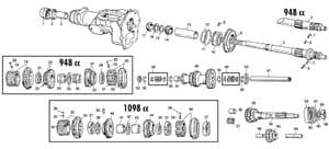 Hand versnellingsbak - Morris Minor 1956-1971 - Morris Minor reserveonderdelen - Gearbox: internal