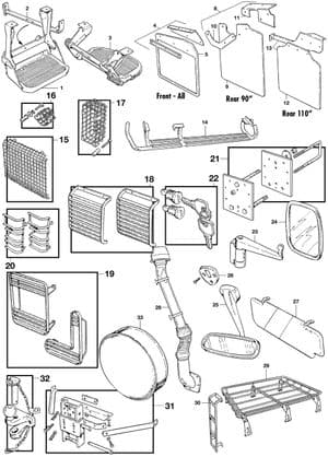 Body fittings - Land Rover Defender 90-110 1984-2006 - Land Rover spare parts - Accessories & parts