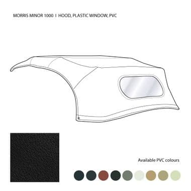HOOD COMPLETE, PLASTIC WINDOW, PVC, CREAM / MORRIS MINOR 1000, 1957-1959 - Morris Minor 1956-1971