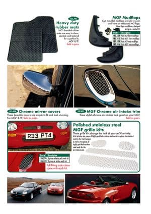 Style interieur - MGF-TF 1996-2005 - MG pièces détachées - Mats, mud flaps, body styling