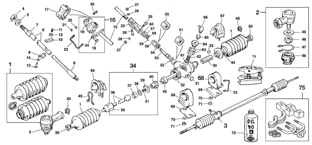 Triumph TR5-250-6 1967-'76 - Propshaft and driveshaft - Steering - 1