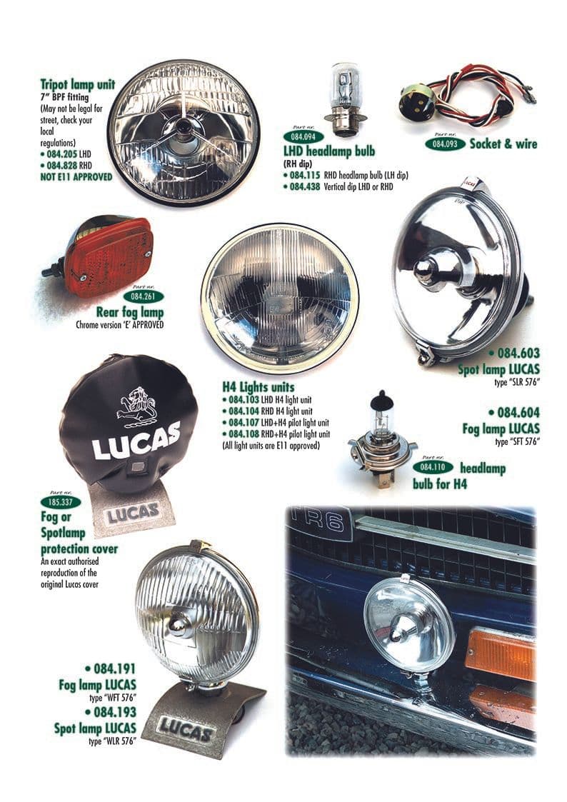 Triumph TR5-250-6 1967-'76 - Lampen & installatie - 1