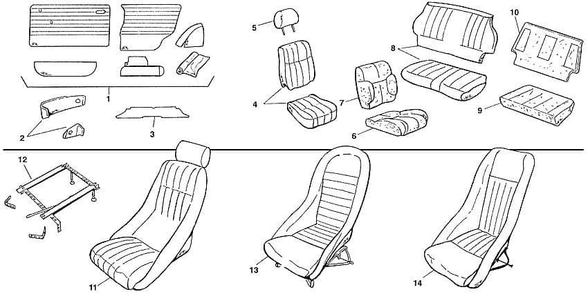 Mini 1969-2000 - Car seats | Webshop Anglo Parts - Interior trim 1997-2000 - 1