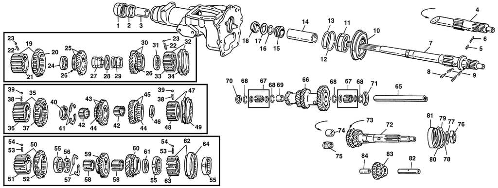MG Midget 1958-1964 - Gearbox & Gearbox parts - Gearbox internal - 1