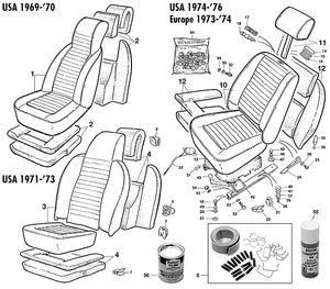 Sitze - Triumph TR5-250-6 1967-'76 - Triumph ersatzteile - Seats 2