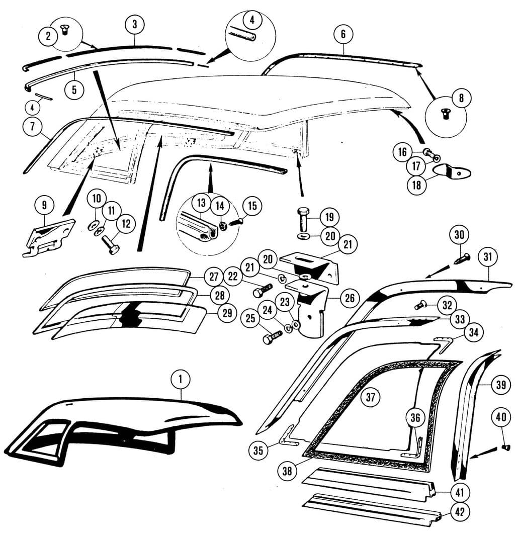 MGC 1967-1969 - Car sunroofs, convertibles & hardtops - Hard top - 1