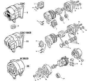 batería, motor de arranque, dynamo y alternador - Triumph TR5-250-6 1967-'76 - Triumph piezas de repuesto - Alternators