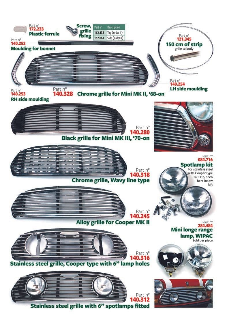 Grills, external release - Bumpers, grill & exterior trim - Body & Chassis - Austin Healey 100-4/6 & 3000 1953-1968 - Grills, external release - 1