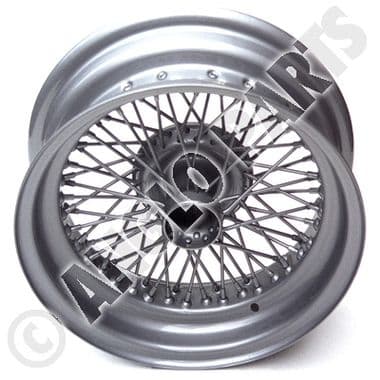 WIRE WHEEL, 4.5 X 16, 60 SPOKES, SILVER PAINTED / MG TC COMPETITION - MGTC 1945-1949