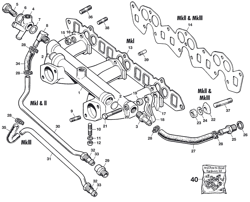 Triumph GT6 MKI-III 1966-1973 - Intake manifolds - Inlet manifolds - 1