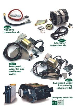 Ruitenwissers en sproeisysteem - Morris Minor 1956-1971 - Morris Minor reserveonderdelen - Two speed wiper kits