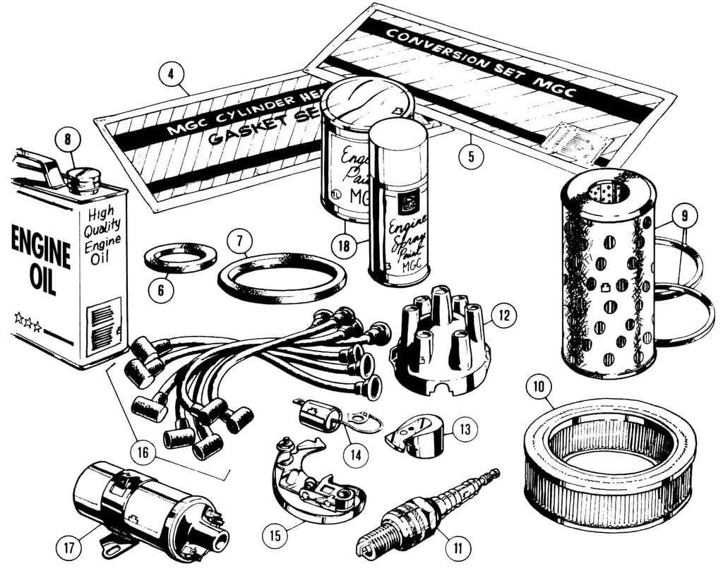 MGC 1967-1969 - Przewody zapłonowe | Webshop Anglo Parts - 1