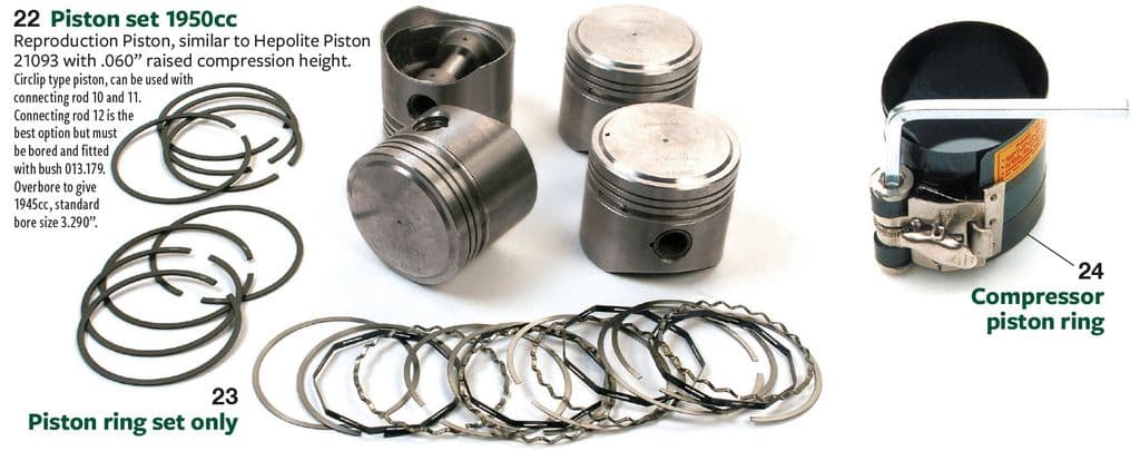 MGB 1962-1980 - Performance pistons & rings - Piston set - 1