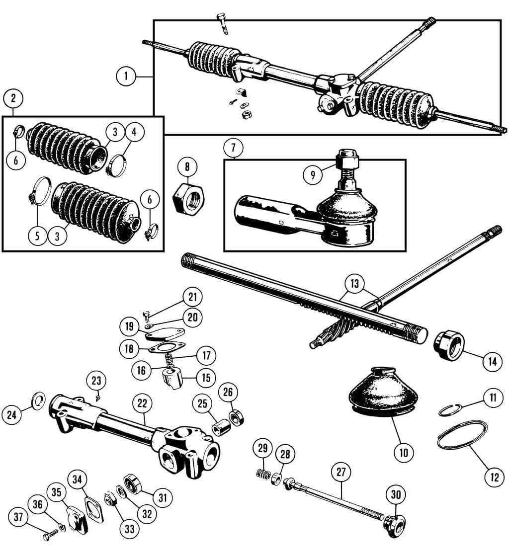 MGC 1967-1969 - Steering racks & boxes | Webshop Anglo Parts - Steering rack - 1