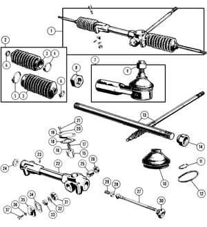 Stuurinrichting - MGC 1967-1969 - MG reserveonderdelen - Steering rack