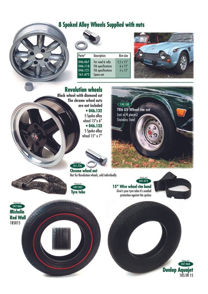 Wheels - Steel wheels & fittings - Car wheels, suspension & steering - Triumph TR5-250-6 1967-'76 - Wheels - 1