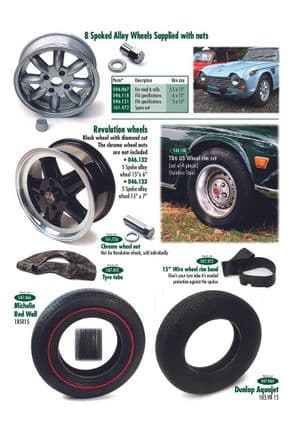 Steel wheels & fittings - Triumph TR5-250-6 1967-'76 - Triumph spare parts - Wheels