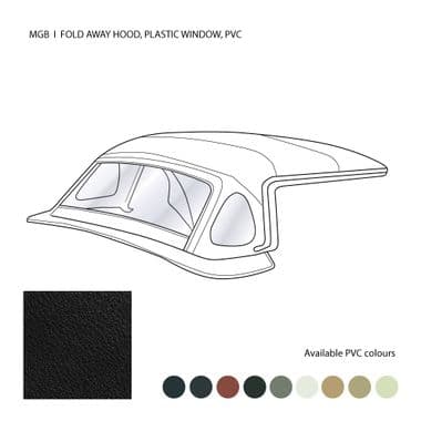 HOOD COMPLETE, PLASTIC WINDOW, PVC, BISCUIT / MGB, 1971-1976 - MGB 1962-1980