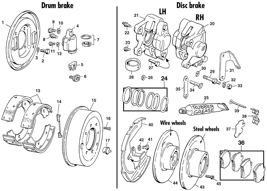 MG Midget 1958-1964 - Wheel cylinders | Webshop Anglo Parts - Front brakes - 1