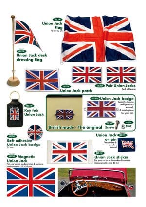 Stickers & badges - MG Midget 1958-1964 - MG reserveonderdelen - Union Jack accessories