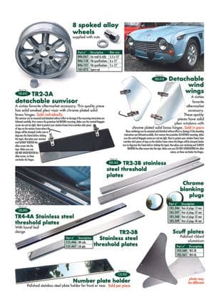 Wind deflectors - Triumph TR2-3-3A-4-4A 1953-1967 - Triumph 予備部品 - Alloy wheels