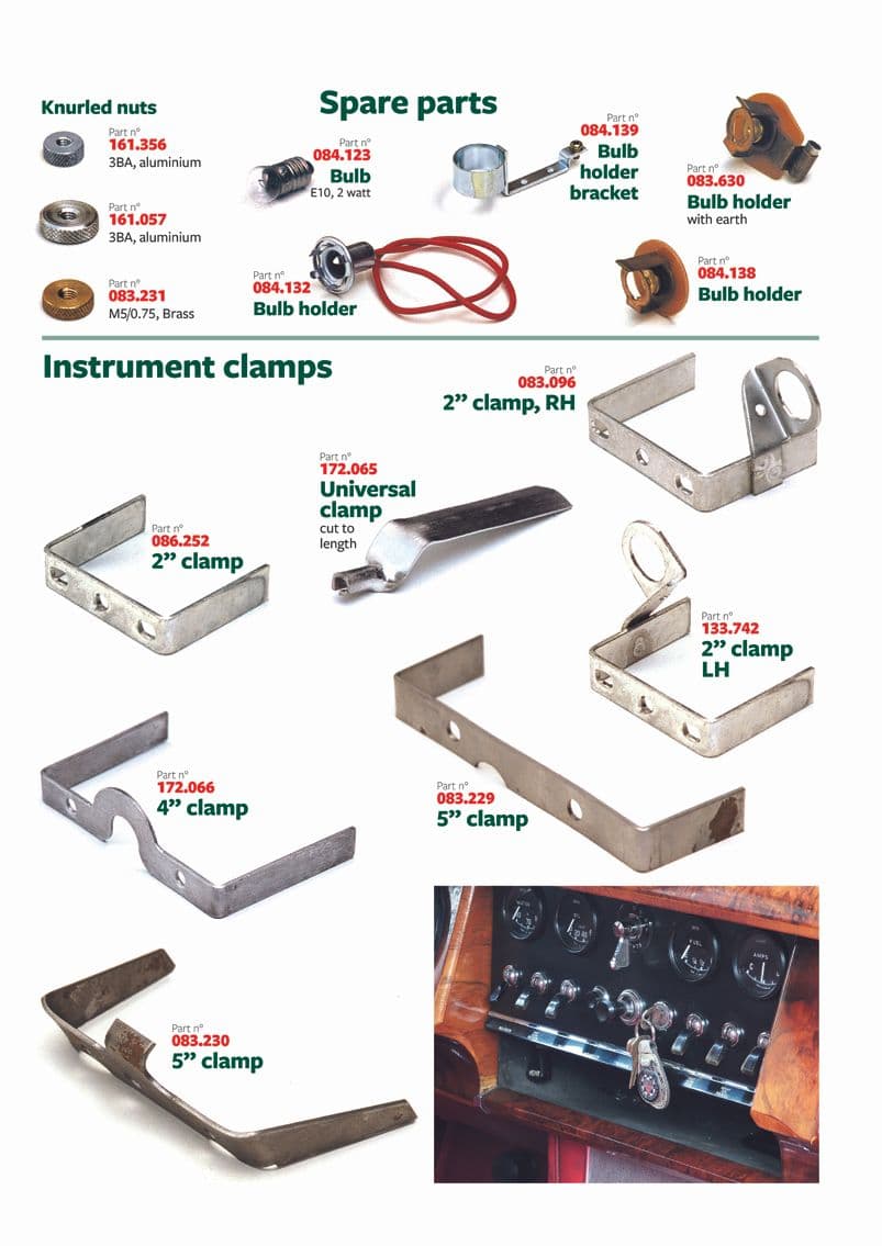 British Parts, Tools & Accessories - Instrumentbelysningar - 1