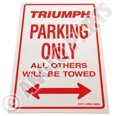 TRIUMPH PARKING ONLY | Webshop Anglo Parts