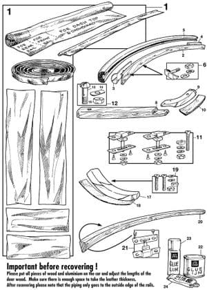 Panels and cappings - MGA 1955-1962 - MG spare parts - Rail & retrim