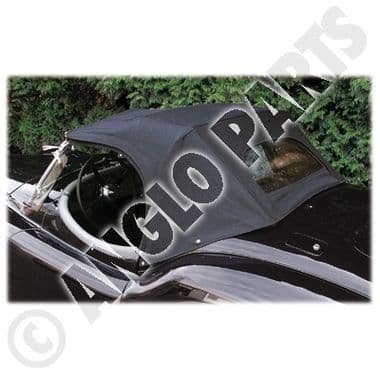 HOOD COMPLETE, PLASTIC WINDOW, SUN FAST, BLACK / JAGUAR XK120, 1949-1951