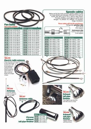 Oil seals, fan belts & speedo cables - British Parts, Tools & Accessories - British Parts, Tools & Accessories spare parts - Belts, cables, finishers, antenna