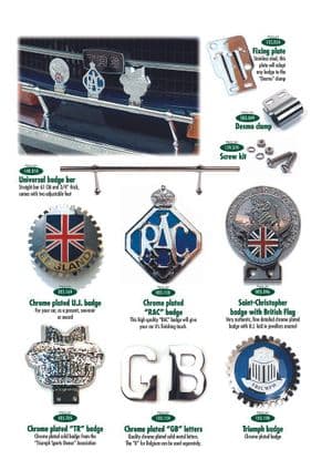 Style exterieur - Triumph TR5-250-6 1967-'76 - Triumph pièces détachées - Badges