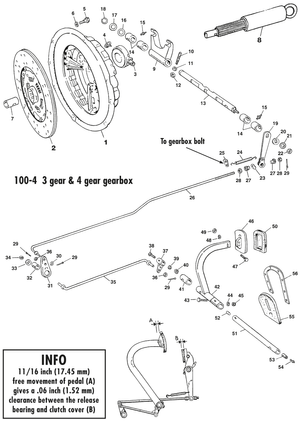 Frizioni - Austin Healey 100-4/6 & 3000 1953-1968 - Austin-Healey ricambi - Clutch parts 4 cyl